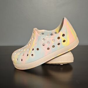 Cat & Jack Pink and Yellow Water Toddler Shoes with Perforated Design